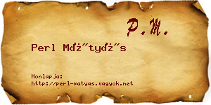 Perl Mátyás névjegykártya